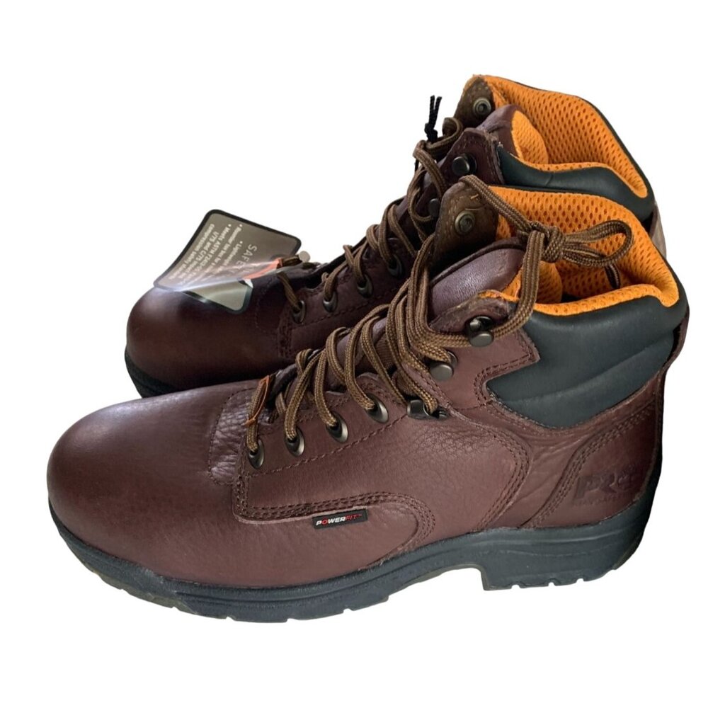 New Timberland Pro Mens Size 9 Lace Tie Up Boots Brown Dark Mocha Titan 6 in Saf